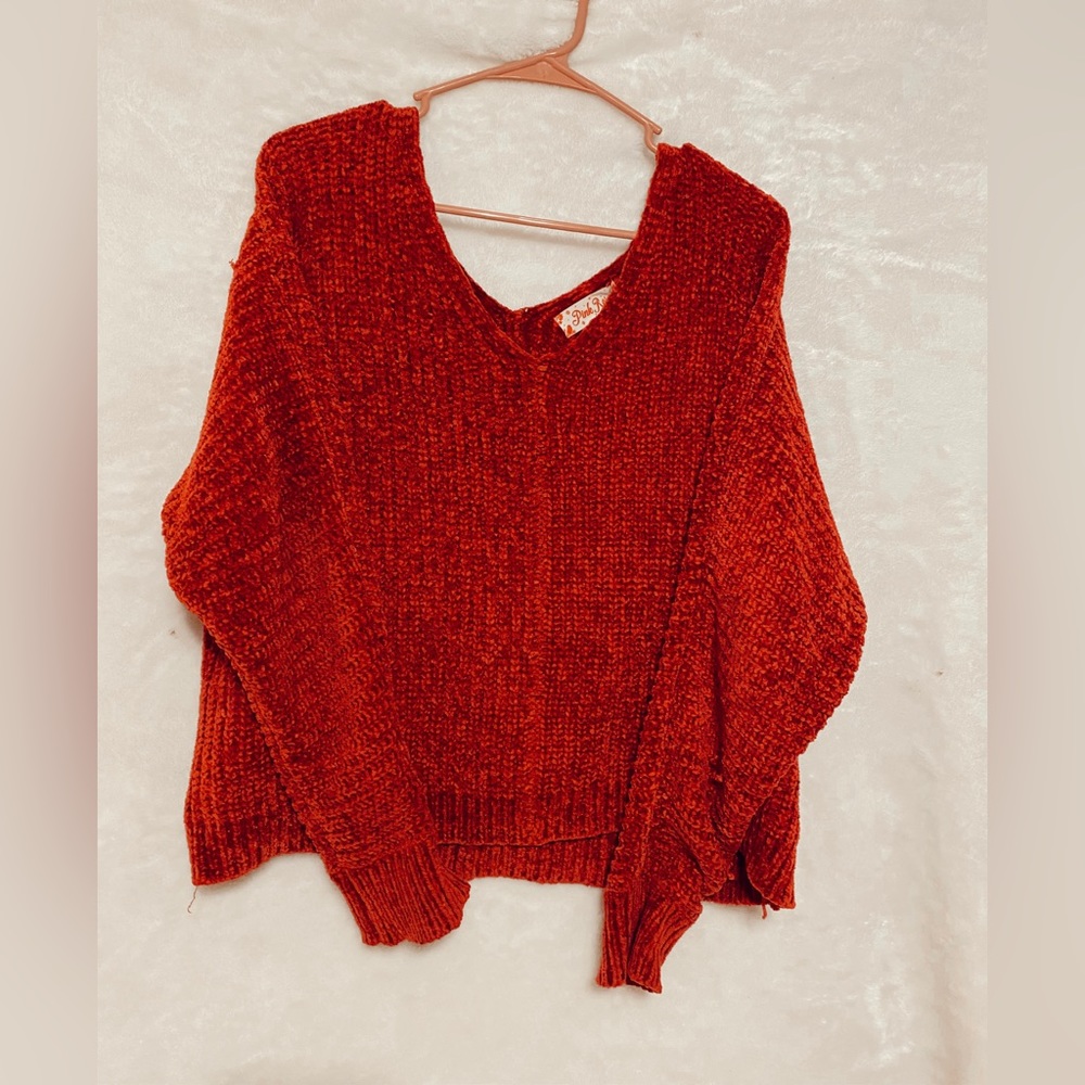 Off-The-Shoulder Red Sweater